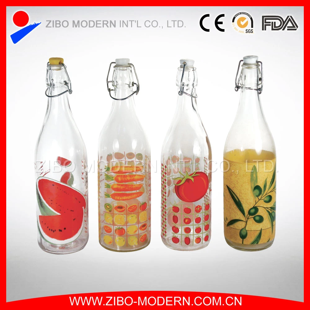 Wholesale/Supplier Cheap Clear Glass Soft Drink Storage Bottle 1000ml for Milk