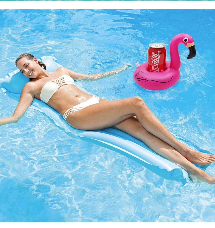 L'eau écologique jouer les jouets en PVC partie gonflable d'équipement Flamingo Porte boissons