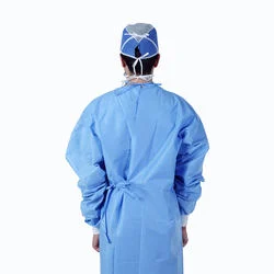 Competitive Price AAMI Level 1 2 3 Disposable Hospital Protective 35GSM SMS SMMS Surgical Gown with Knitted Cuffs