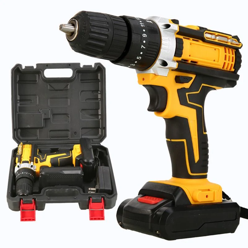 24V Electric Cordless Drill Screwdriver Lithium Rechargeable Brushless Electric Impact Drill Battery Power Tool