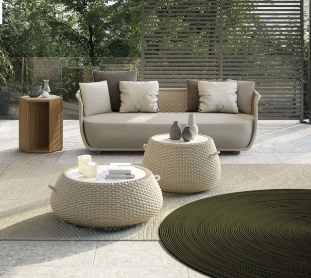 European Style Outdoor Furniture Upholstery Fabric Lounge Sofa Set Outdoor Lounge Sets