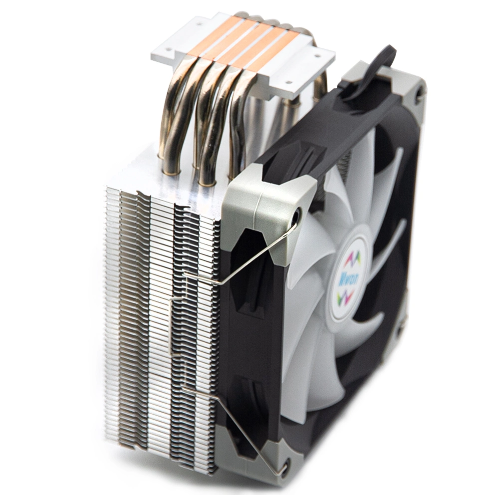 Mwon Refroidisseur de CPU à expédition rapide avec 5 caloducs en cuivre et une base en cuivre à contact direct, des ailettes en aluminium et 1 ventilateur de refroidissement CC.