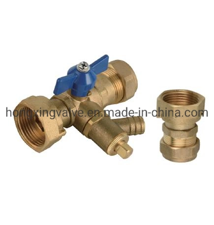 Female Two Piece Body Forged Brass Chromel Plated Water Meter Ball Valve