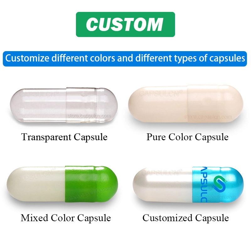 Capsulcn todos de color azul pálido azul cielo azul de calamina personalizable Logotipo en color azul claro vacío de tamaño 0 cápsulas de gelatina cápsulas personalizado