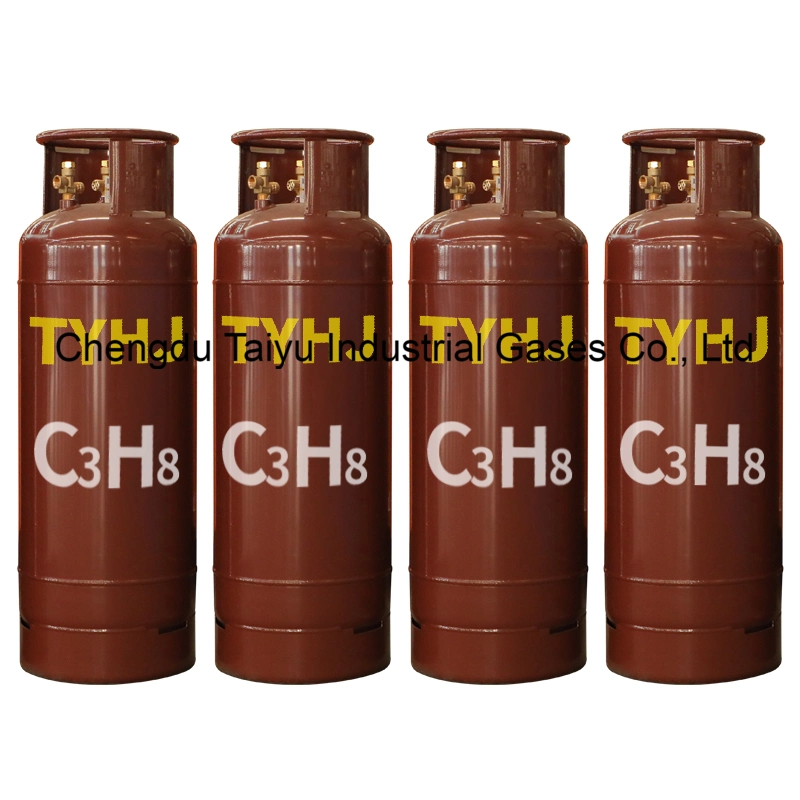 China Supply Indudtrial Gases 99.5% Purity 50kg/118L C3h8 R290 Propane Gas