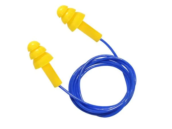 CE En352-2: 2003 Silicone Ear Plugs with String PP Box PPE Hearing Protection Corded Silicone Ear Plugs Corded Protective Ear Plugs with Box