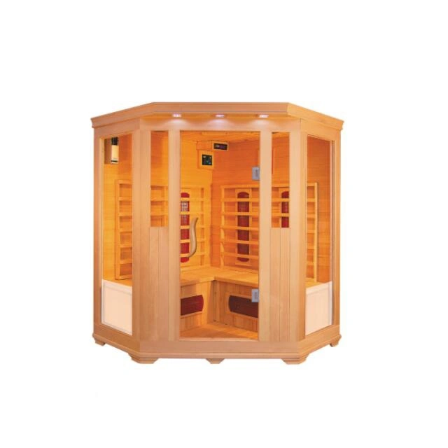 Casa de lujo sala de sauna Canadá la cicuta de carbono y calentador de cerámica Infrarrojo Lejano Mini Sauna seco Habitación para 1 personas