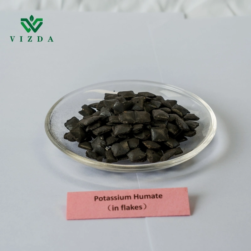 Factory Hot Selling Shiny Flake Potassium Humate 100% Water Soluble