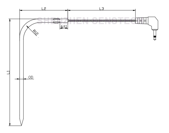 FDA Certificated 2.5mm Plug Meat Temperature Probe