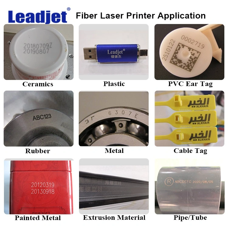 20W de codificación de marcadora láser de fibra de bolsillo impresora en plástico/metal/Hardware