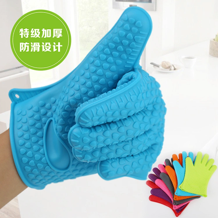 100% Food Grade Heat Resistant Oven Mitts BBQ Grill Cooking Silicone Glove