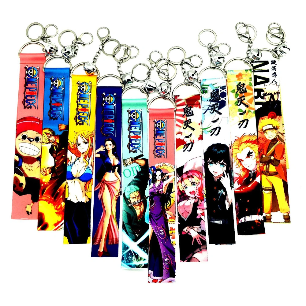 No Minimum Order Promotional Plain Nylon Satin Woven Mobile Phone Neck Strap Pink Wrist Blank Sublimation Printing Cute Anime Polyester Lanyard with Logo Custom