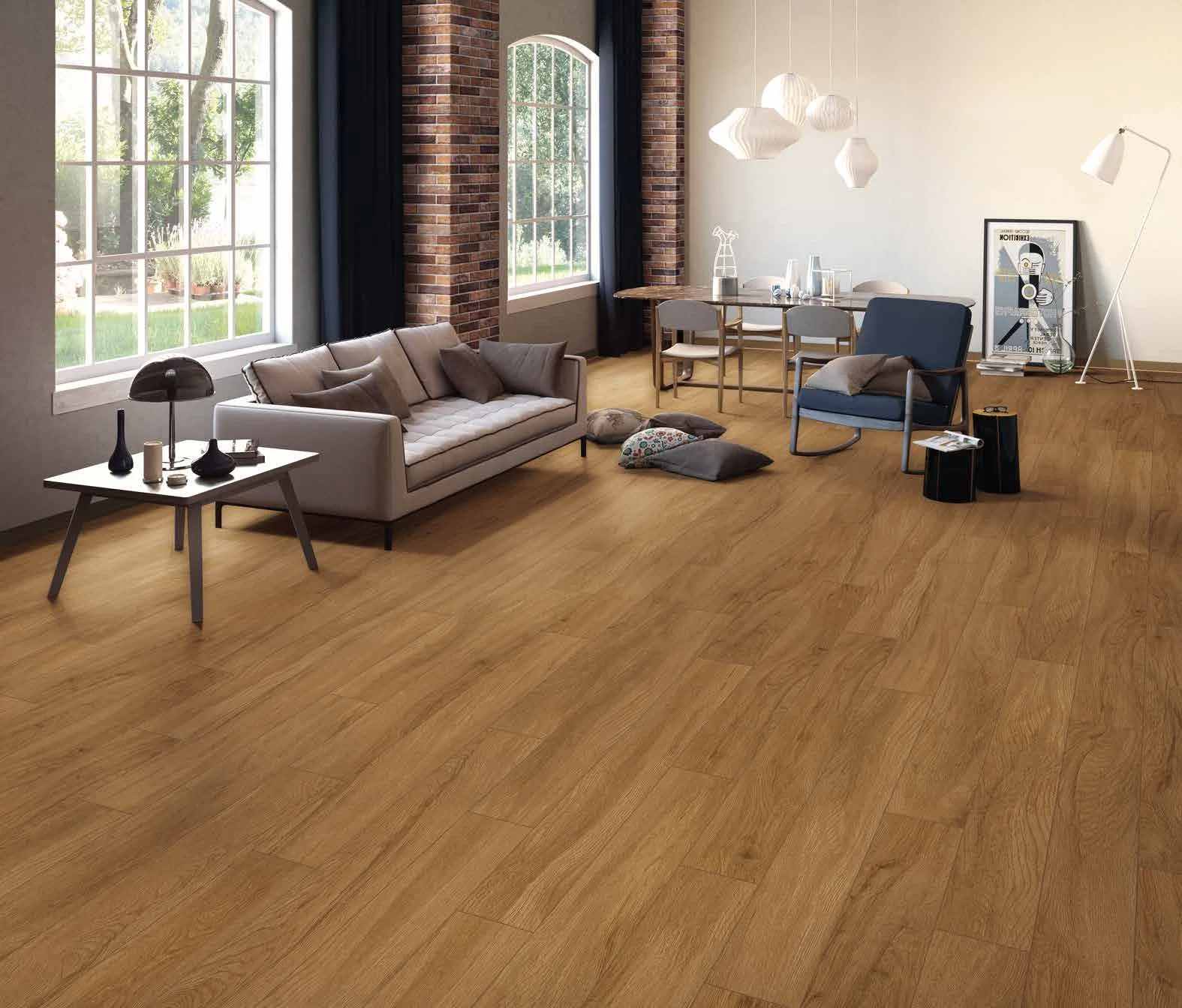 Wood Grain Spc Rigid Core Luxury Vinyl Flooring Waterproof Lvt Floor for Home Decoration and Commercial