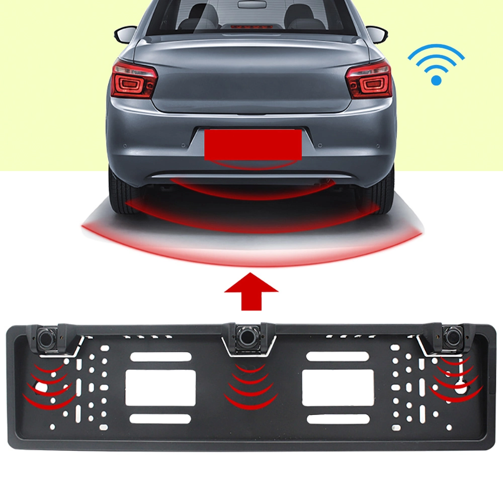 Placa de matrícula europeia à prova de água sem fios Bi-Alarm Auto Sensor de estacionamento de deteção de marcha-atrás