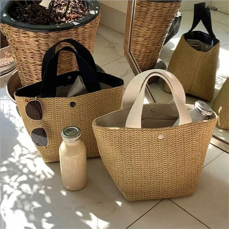 New Arrival Promotion Waterproof Straw Bag Woven Tote Top Handle Handbags Summer Beach Bag Women Tote Bag