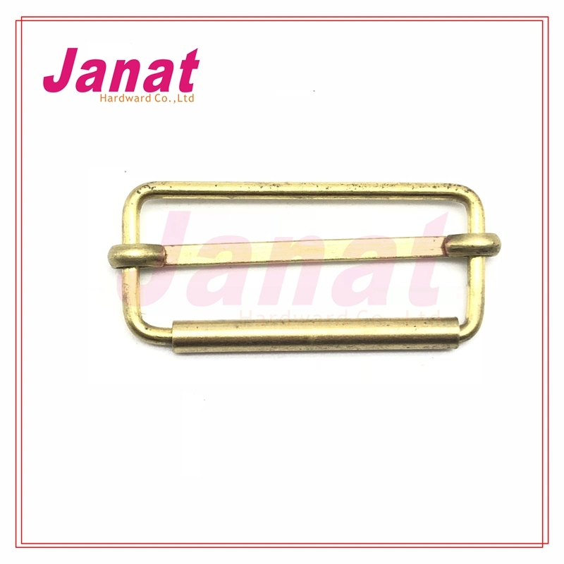 Square Sharp Brass Material Metal Buckle with Roller for Suspender Belt Used