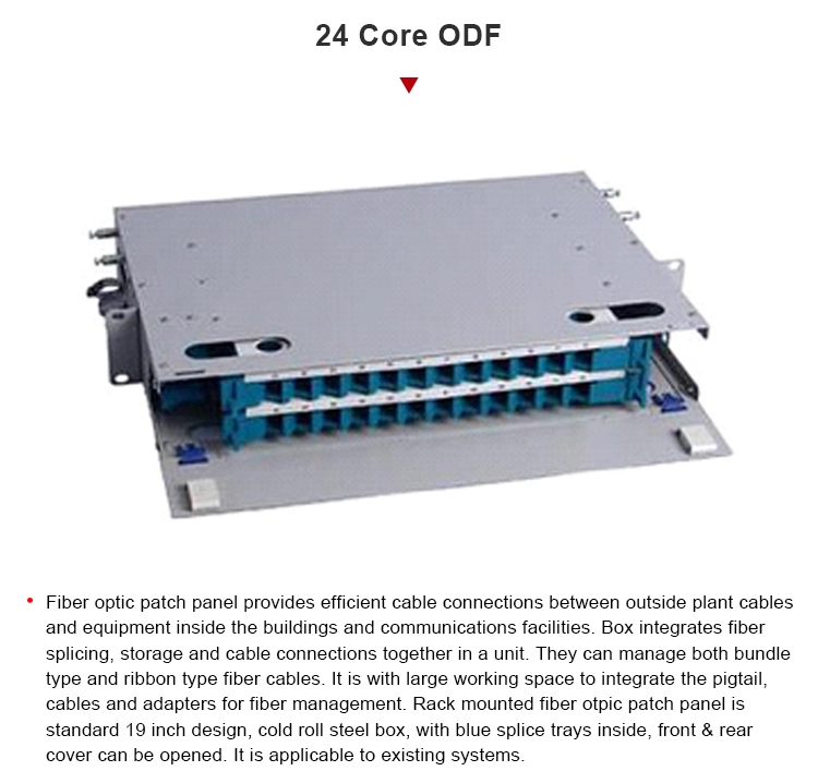 FC/Sc/St/LC Universal 24 Core Iron Rail Drawer Type Terminal Box (Optical Fiber Terminal Box) / ODF