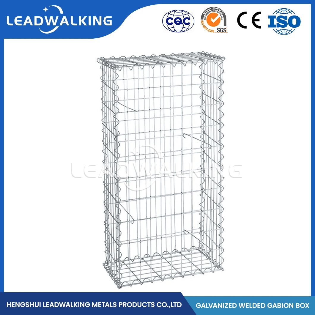 Leadwalking 100x120mm piedra Manufacturings Gabion de malla de Basket 5x5mm recubierto de zinc Box Gabion de malla malla de alambre China 150X50X50 el tamaño de malla de alambre soldado Gabion Box