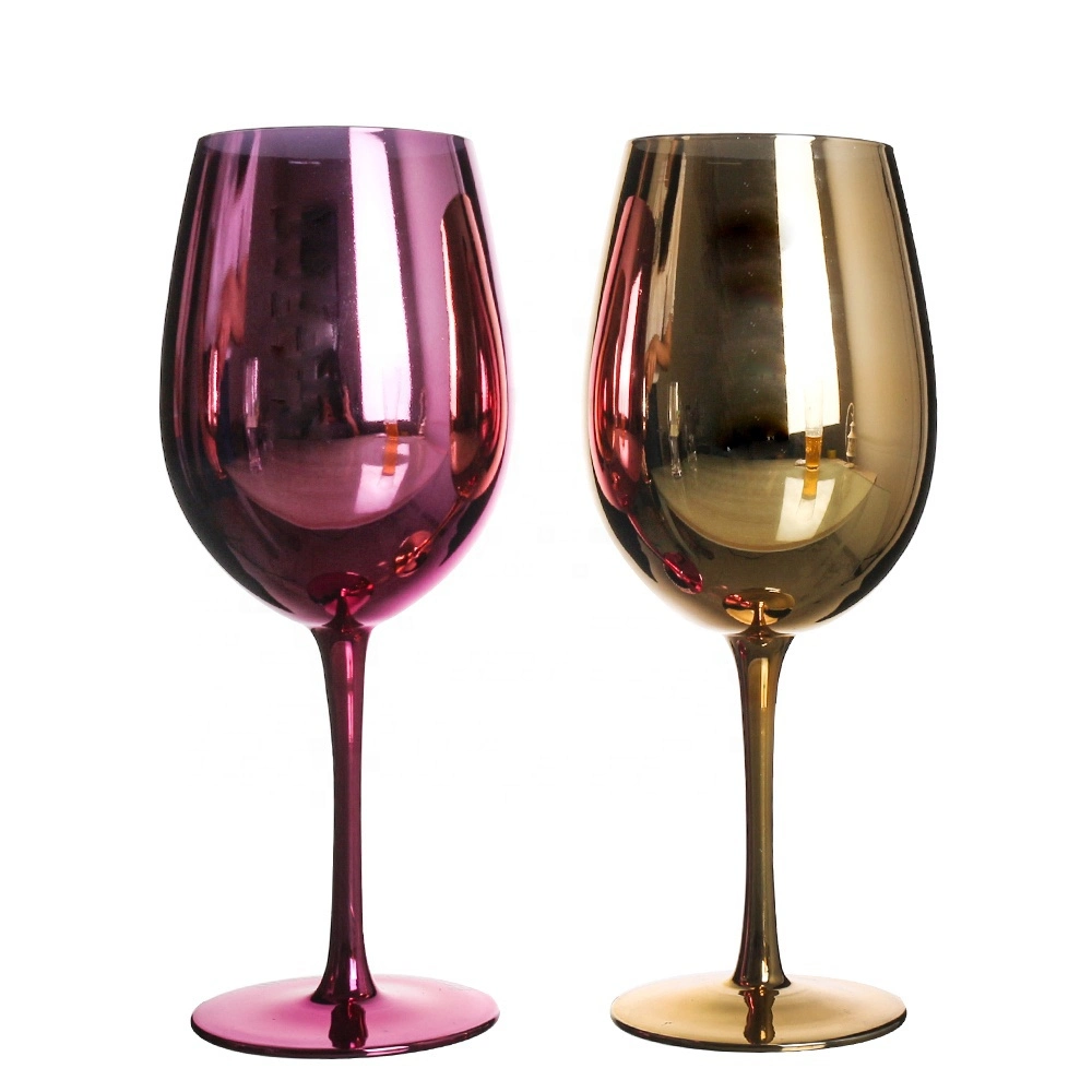 Mayorista Amazon Hot Sell Color de Oro Electroplated vino personalizado Vidrio