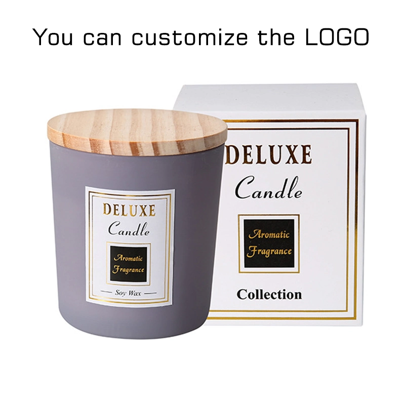 Diseño Velas de Aromoterapia de madera de cera de soja Premium decoración para el hogar Juego de regalo de lujo de vela perfumada con etiqueta privada