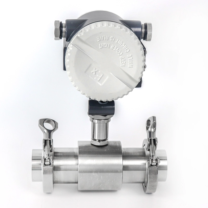 4-20mA Digital Stainless Steel Beverage Line Sanitary Turbine Flow Meter Used in Food Industry