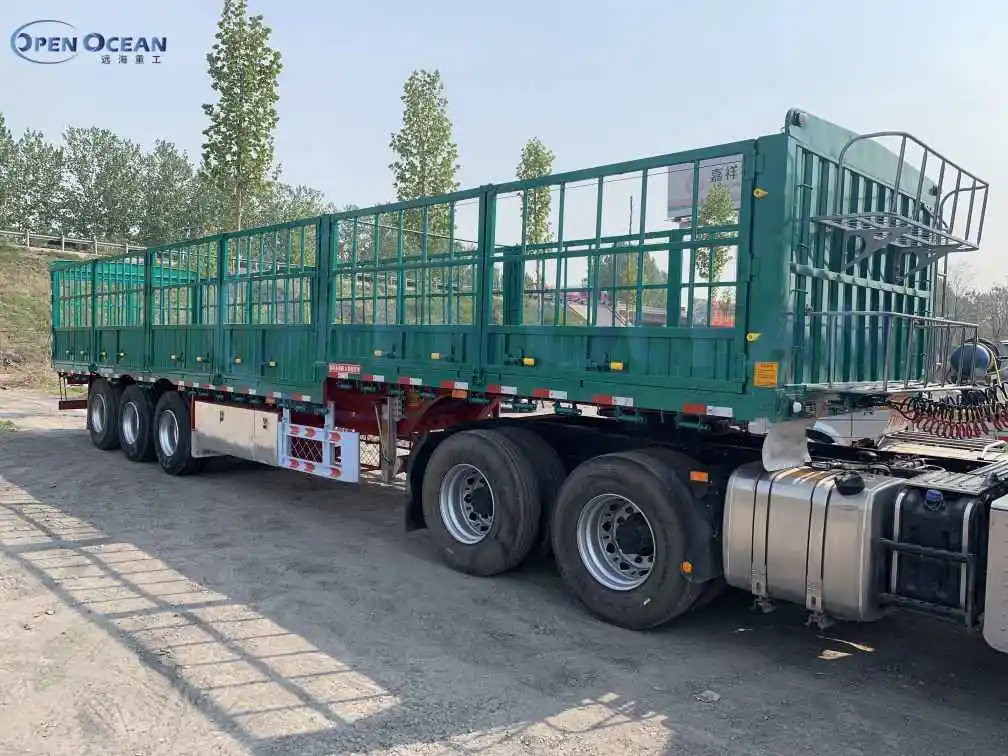 12m Animal Fence Semi Trailer with Side Wall for Bulk Cargo Transportation