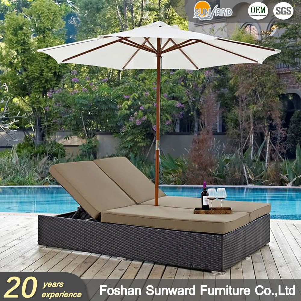 Hot Sale Outdoor Leisure Wholesale/Supplier Patio Customized Beach Side Sunbed