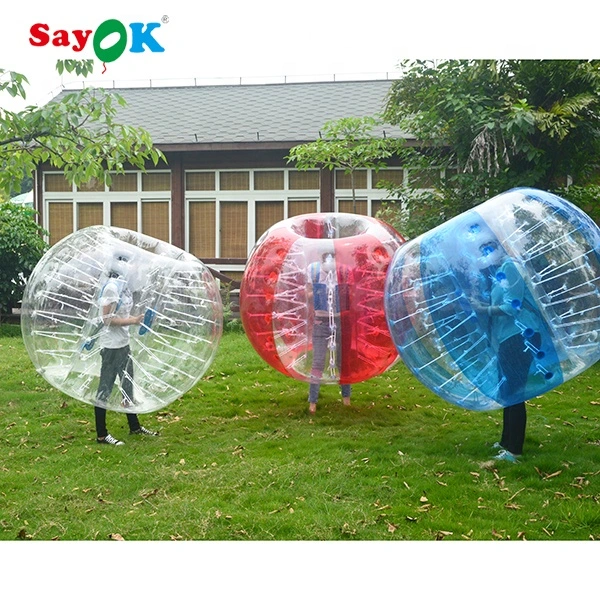 ¡Sayok Funny PVC Giant Inflatable Bumper Ball para adultos Bubble Football Soccer Ball Bubble Ball Bumper Zorb Ball con puntos de colores!