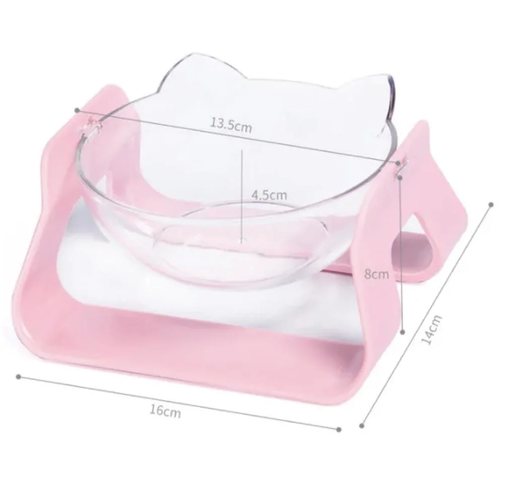 New Design Transparent Pet Feeding Bowls Non Slip Elevated Bowl