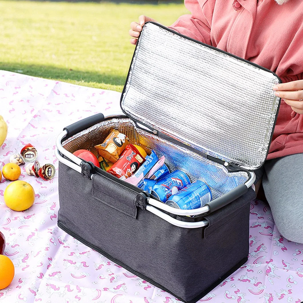 Comercio al por mayor aislamiento hermético Plegable Portátil bolso del refrigerador para ir de compras cesta de picnic Camping