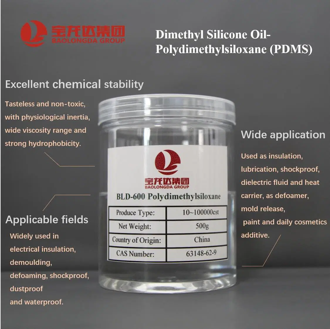 China Herstellung 350cst 1000cst High Purity Fluid Dimethyl Silizium-Öl Für Industrial CAS 63148-62-9