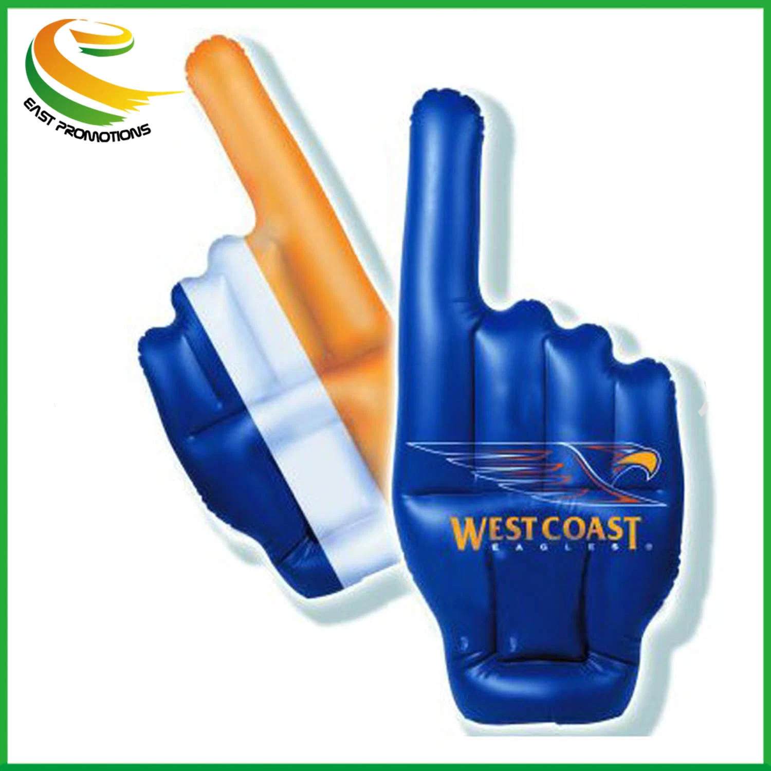 PE/PVC inflável de mão Palm, os dedos de plástico Vitoriem Gigante Lado