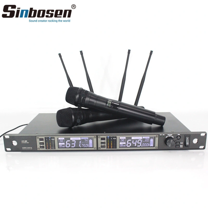 Professional Wireless Microphone 615MHz-655MHz 100m Working Distance Ad4d Wireless Microphone UHF