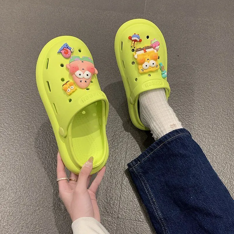 Hole Shoes Men's and Women's Slippers Couple Ins Cute Cartoon