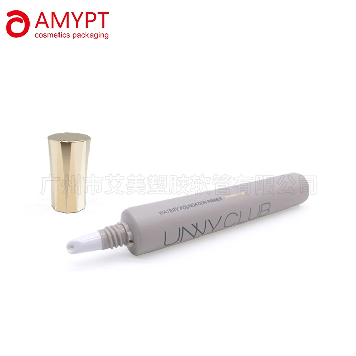 Customized Long Nozzle Eye Cream Squeeze Tube with Big Gilded Cap