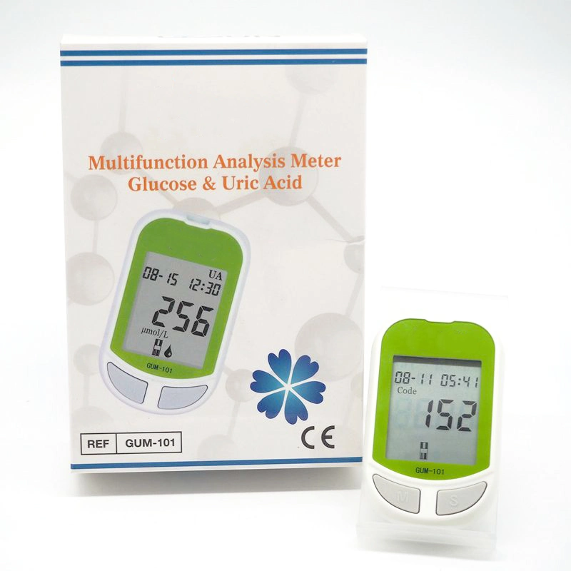 Rapid Test Multifunction Analysis Blood Glucose & Uric Acid Meter with Test Strips