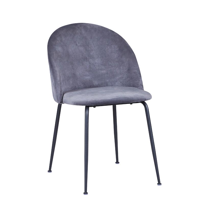 Modern Home Bedroom Living Room Furniture Upholstered Sofa Fabric Cushion Metal Steel Dining Chair for Restaurant