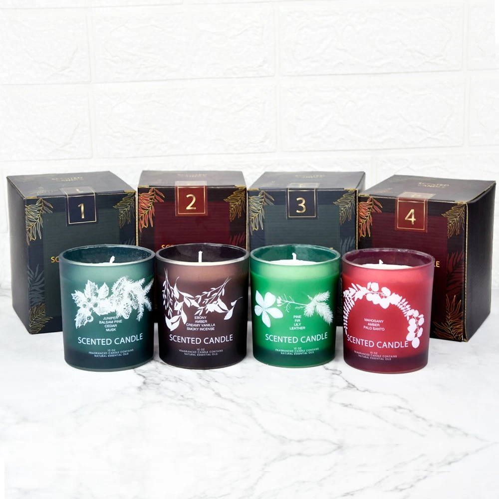 Boutique Box Packaged Private Label Scented Soy Wax Glass Candles Set