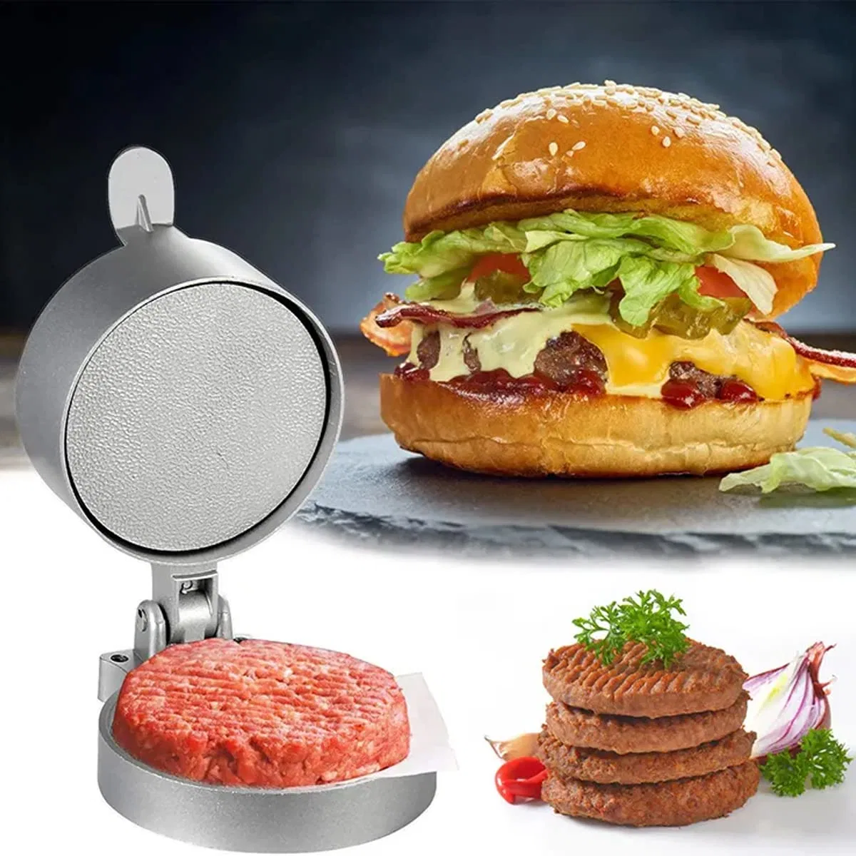 Hamburger Press Aluminum Alloy Burger Press Food Mold kitchen Tool