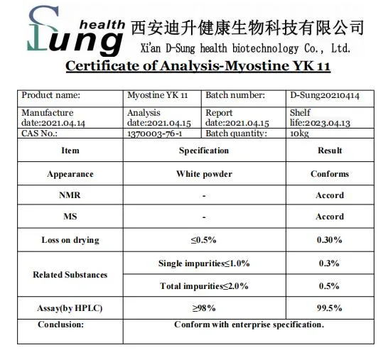 OEM Raw Powder Yk11 Inhibitor Yk 11 Capsule Sarms Powder Yk 11