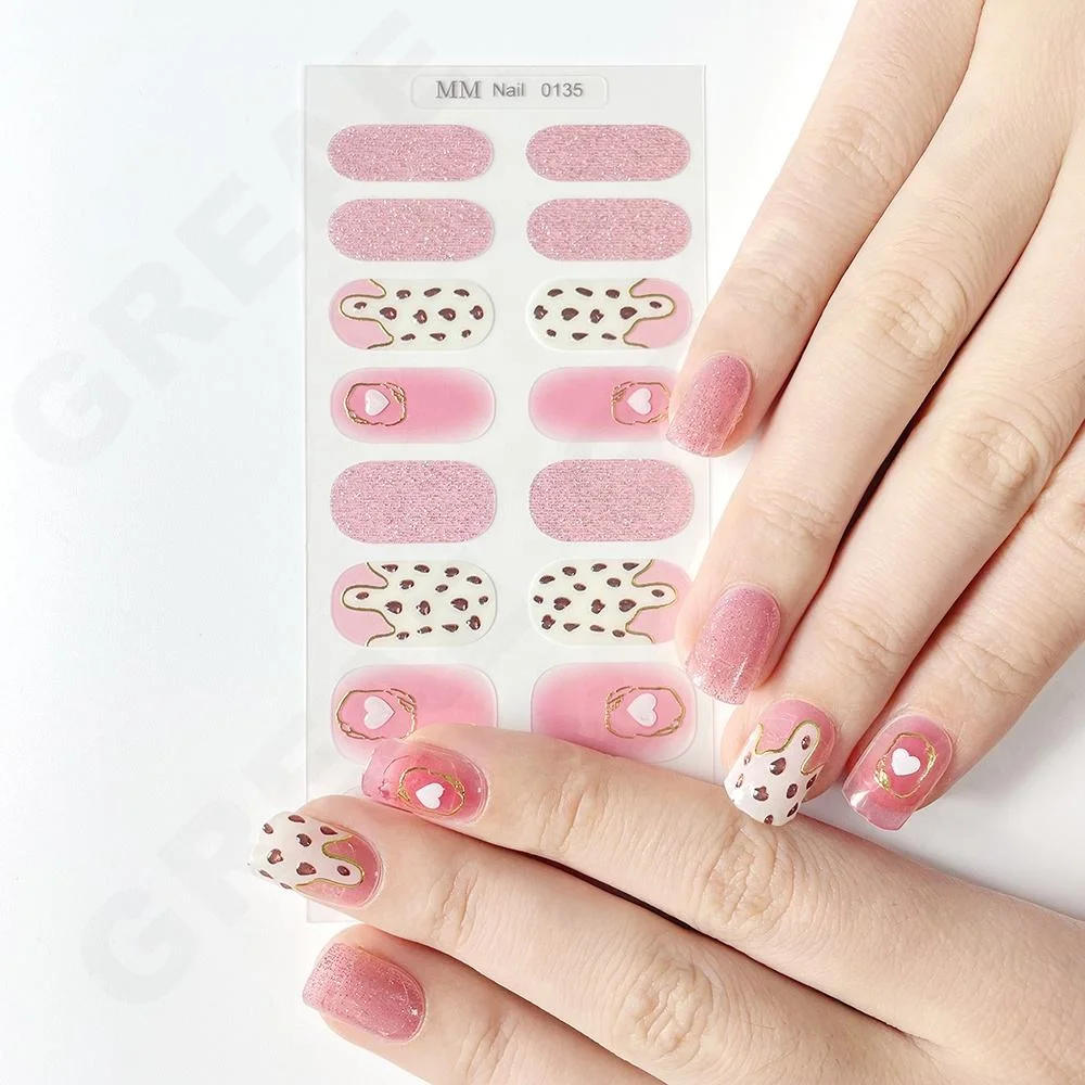 Venta caliente Nail Wraps seguros y respetuosos del medio ambiente Nail Art pegatinas personalizadas