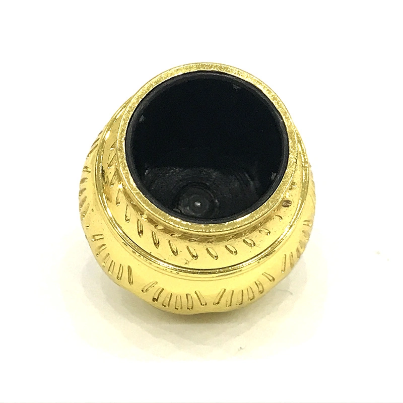 Ready for Production Luxury Crown Shape Cheap Gold Zamak Heavy Metal Locking Type Screw Cap Glass Perfume Bottle Caps