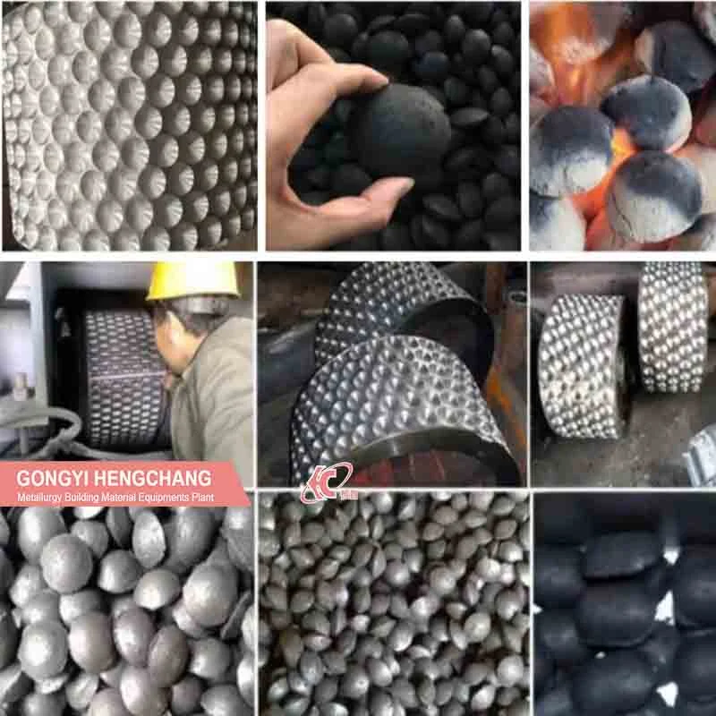 Machine de fabrication de briquettes de charbon de bois en poudre de coke, gypse, fer, chaux, poudre d'aluminium, boue, noir de carbone, poussière de charbon et de barbecue