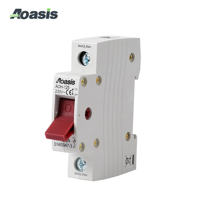 Aislador manual mini de carril DIN MSD Aoasis AOH-125 125A 1P Interruptor de desconector