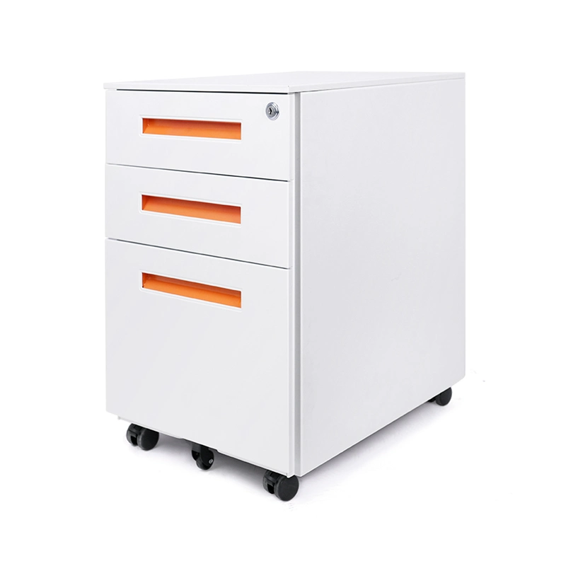 Mobile 3 Drawers Pedestal Filing Cabinet Office Storage Metal File Cabinet