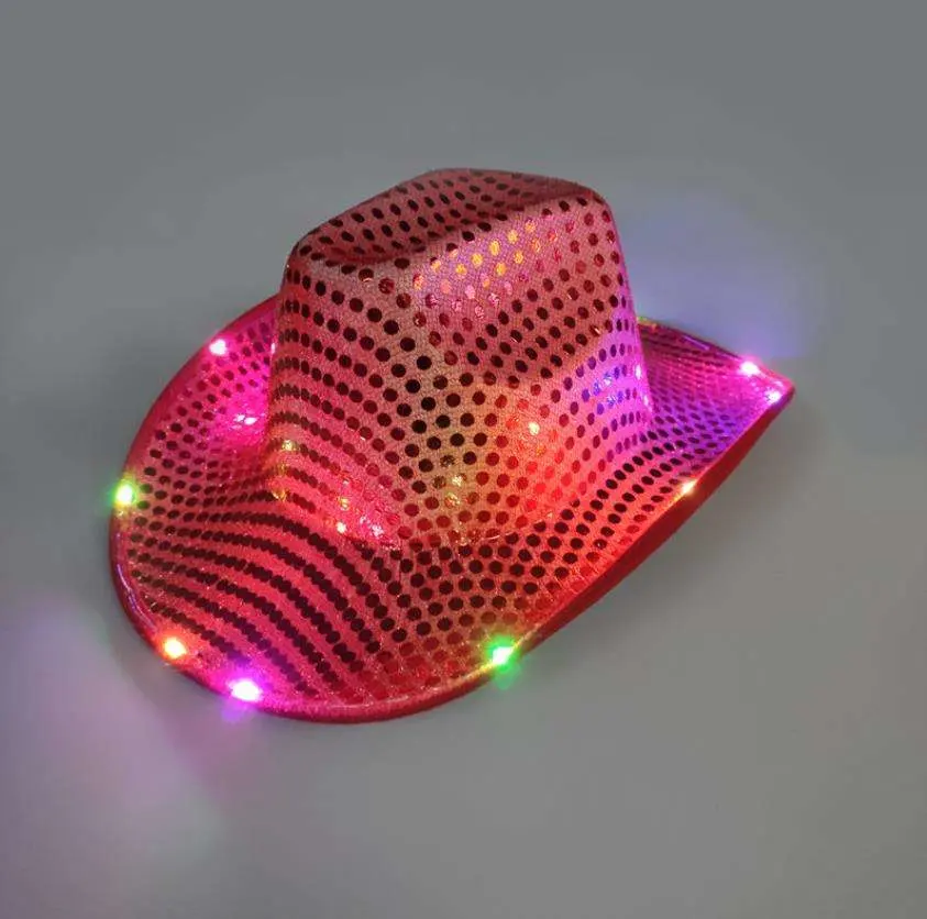 2023 populaire Design Party Supply LED clignotant Cowboy Hat Factory Alimentation