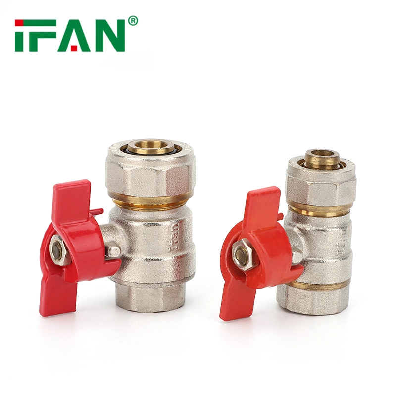 Ifan Butterfly Handle Brass Ball Valve Female Thread Pex Compression Fitting