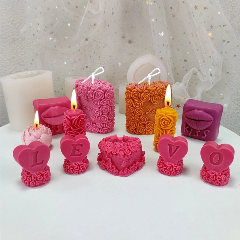 Valentine's Day Wedding 3D Rose Silicone Candle Soap Molds