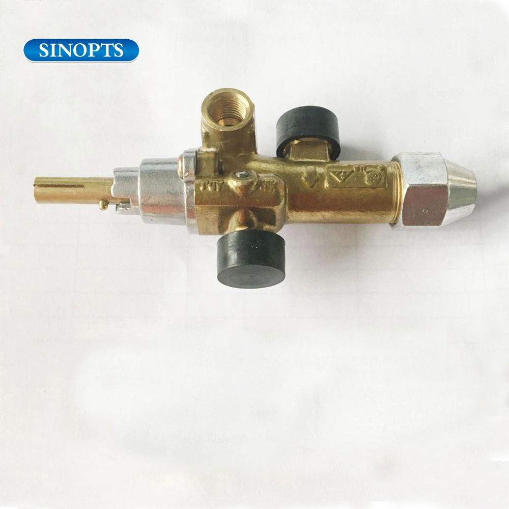 Brass Gas Safety Valve with Nozzle for BBQ Grill Oven Stove