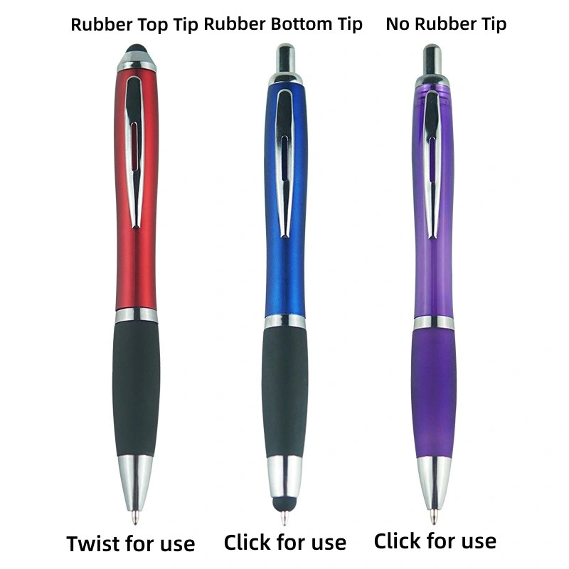 Customizable Rubber Coated Plastic Ball Point Pen with 1.0mm Bullet Tip Assorted Colors